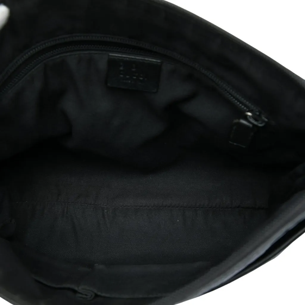 Gucci Guccissima Flat Messenger Bag Black Leather Very good - Model View