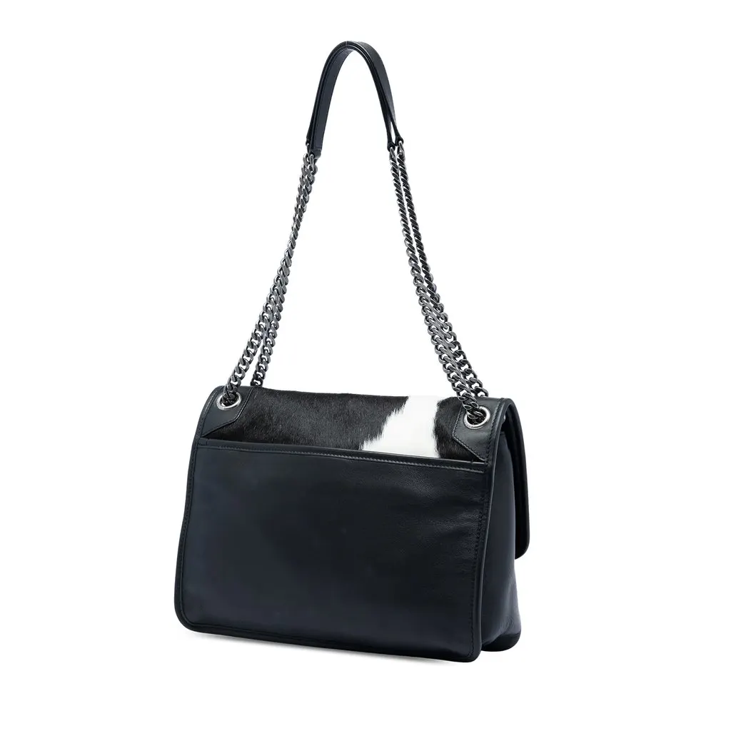 Saint Laurent Medium Pony Hair Niki Black Very good - Back View