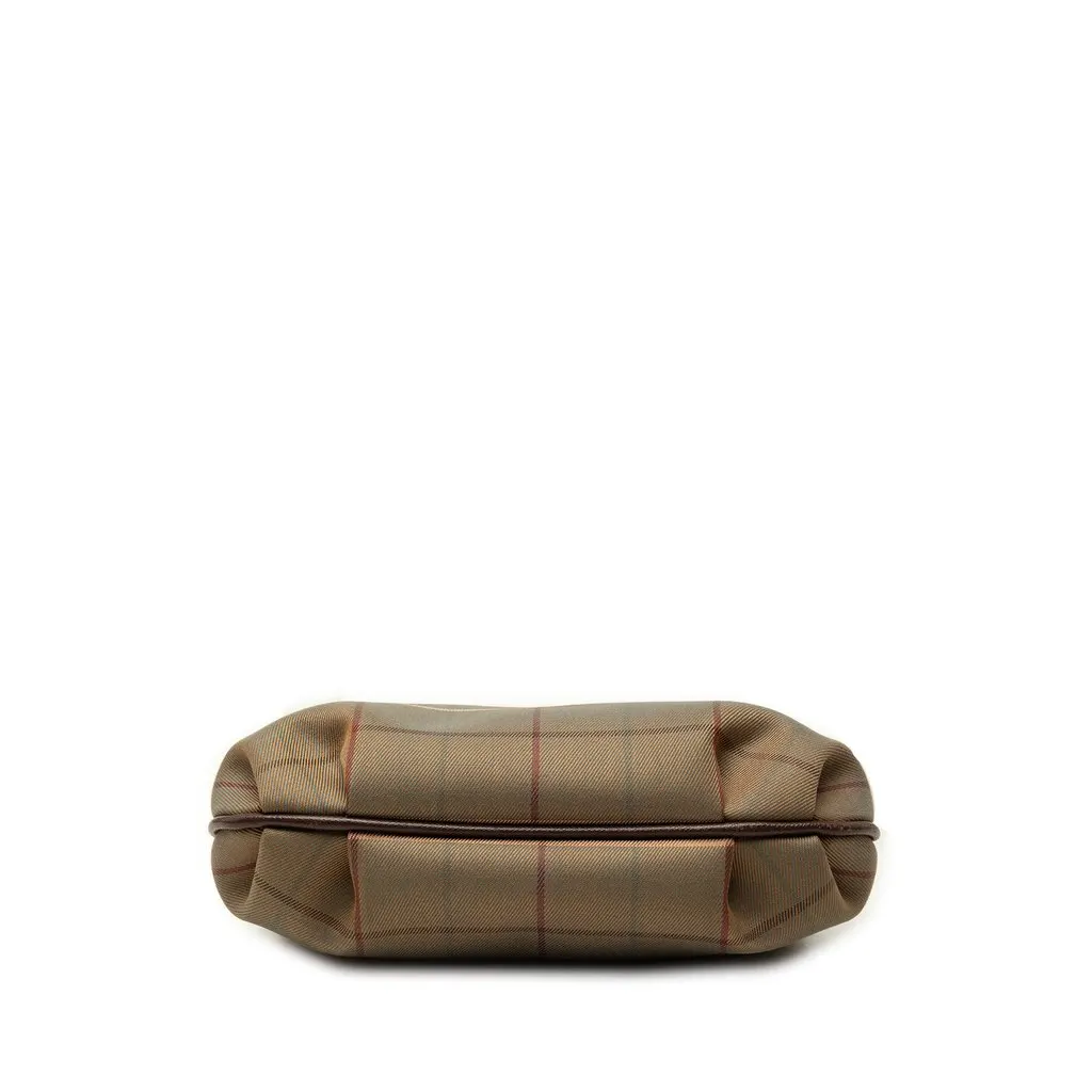 Burberry Vintage Check Canvas Kiss Lock Crossbody Brown Good - Inside View