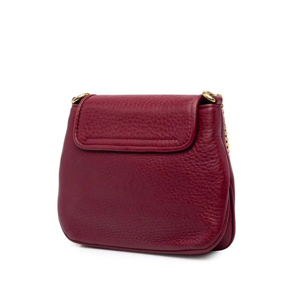 Gucci Small Calfskin 1973 Chain Crossbody Red Leather Very good - Back View