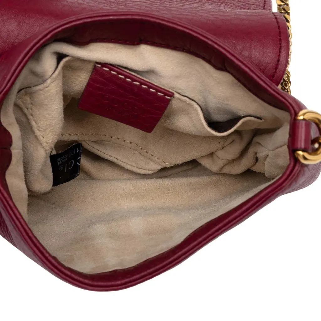 Gucci Small Calfskin 1973 Chain Crossbody Red Leather Very good - Model View