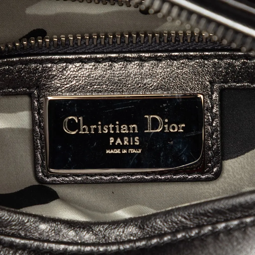 Dior Anselm Reyle Medium Metallic Lambskin Cannage Lady Dior Grey Leather Very good - Box View