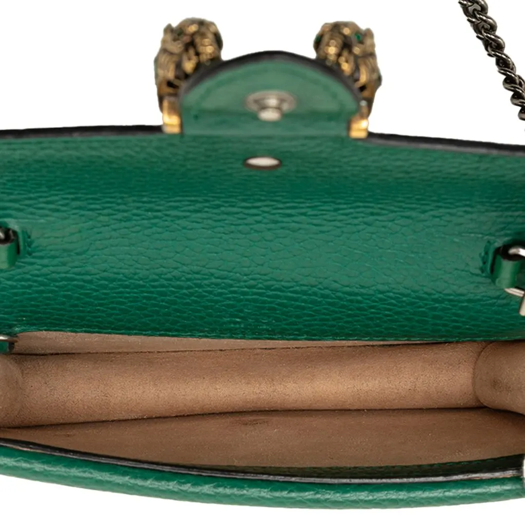 Gucci Mini Calfskin Dionysus Crossbody Green Leather Good - Model View