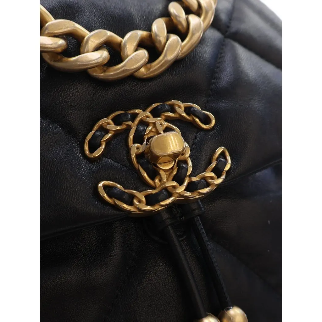 Chanel Quilted Lambskin 19 Backpack Black Leather Very good - Box View