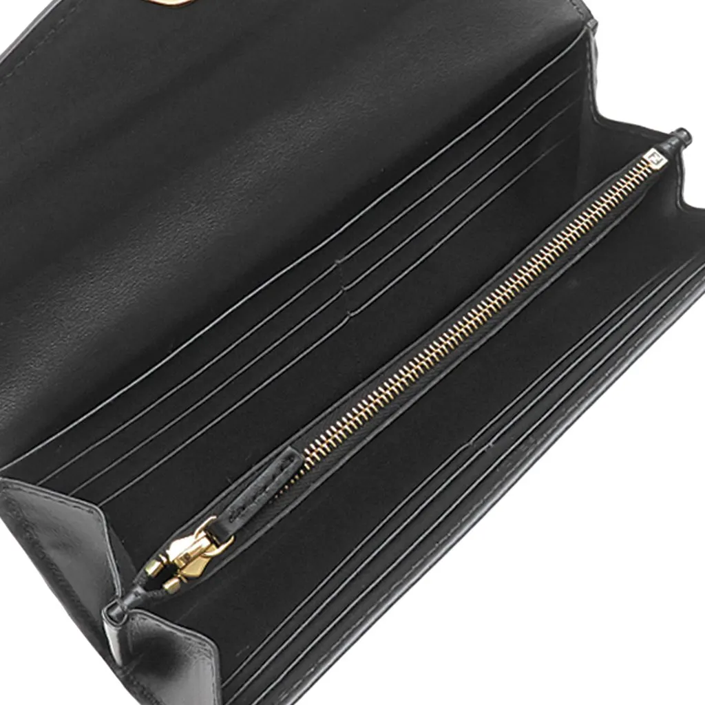 Fendi Leather FF Diamonds Continental Wallet Black Leather Very good - Model View