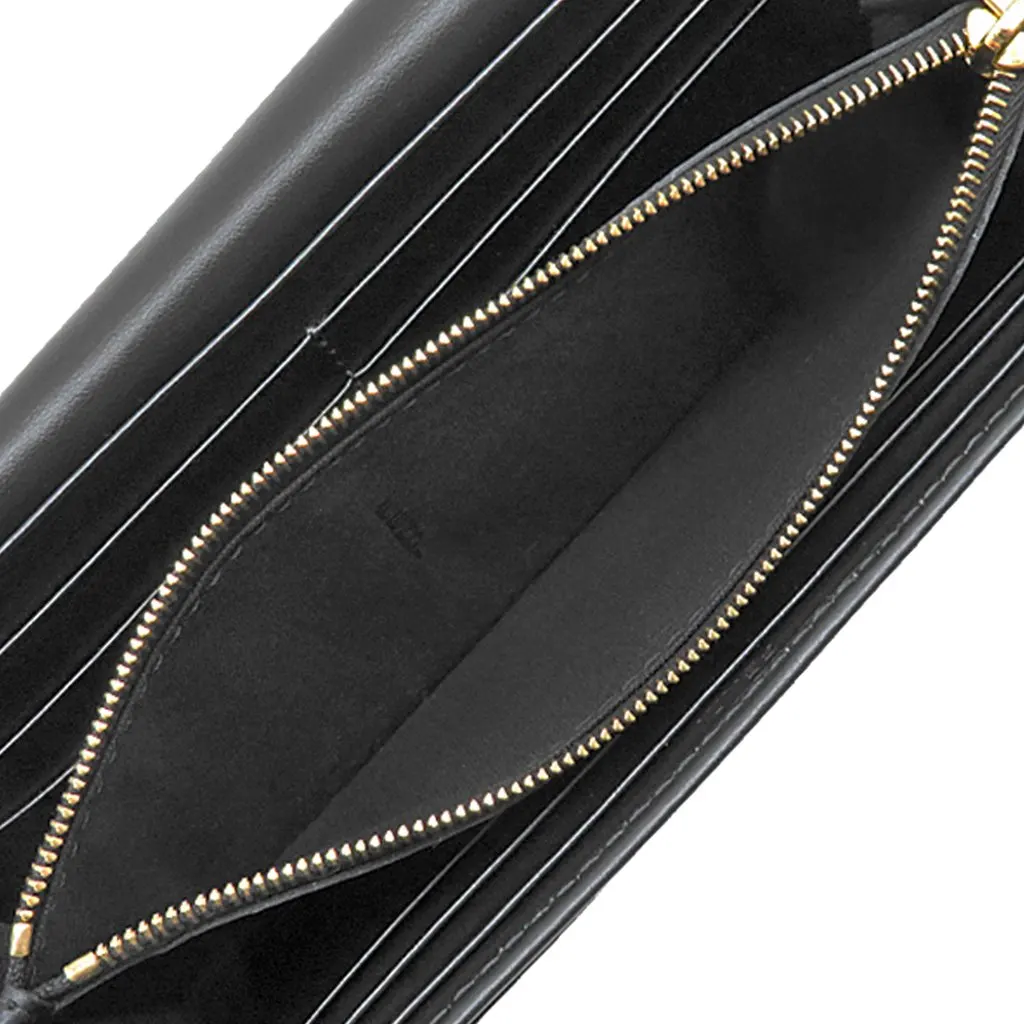 Fendi Leather FF Diamonds Continental Wallet Black Leather Very good - Box View