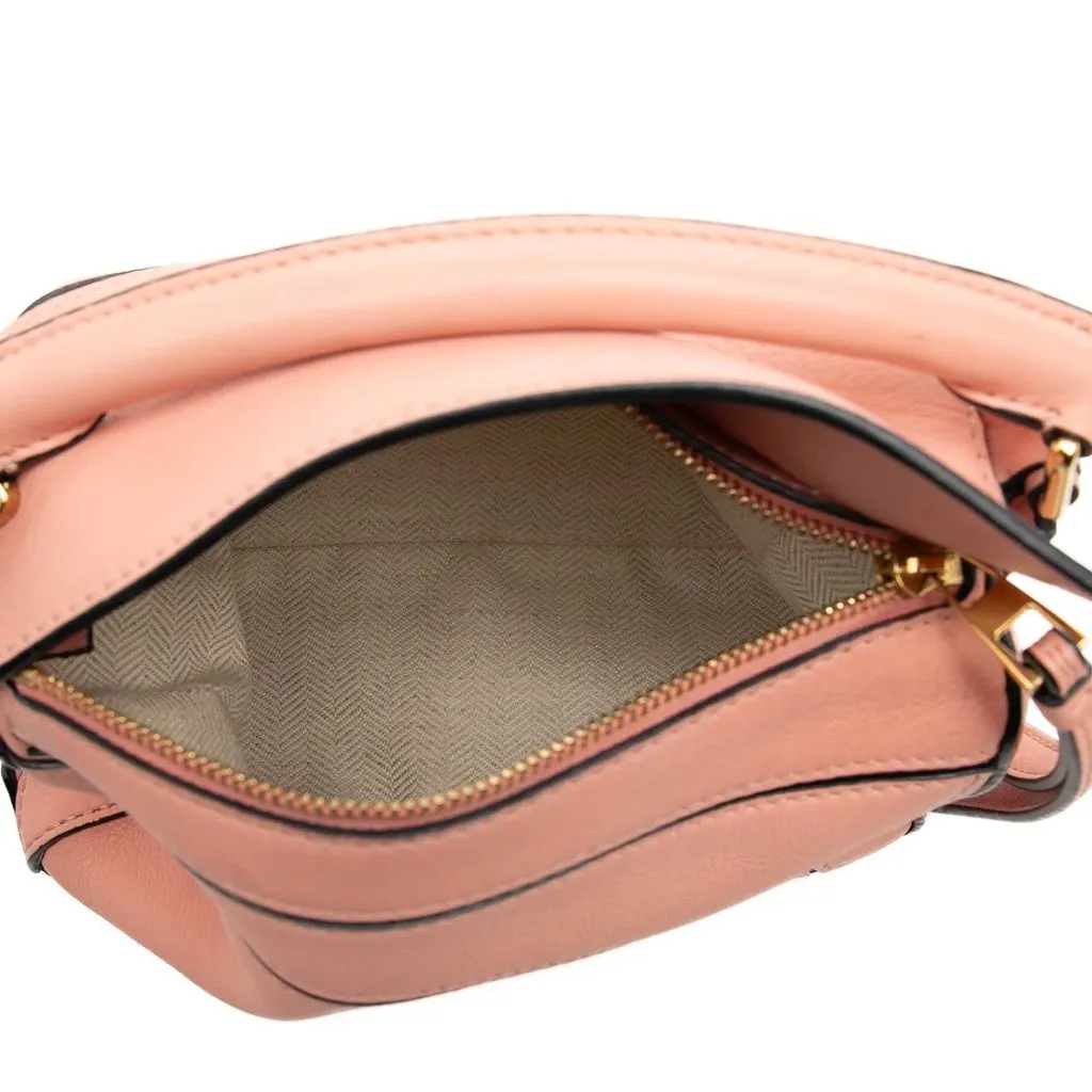 LOEWE Mini Calfskin Puzzle Satchel Pink Leather Very good - Model View
