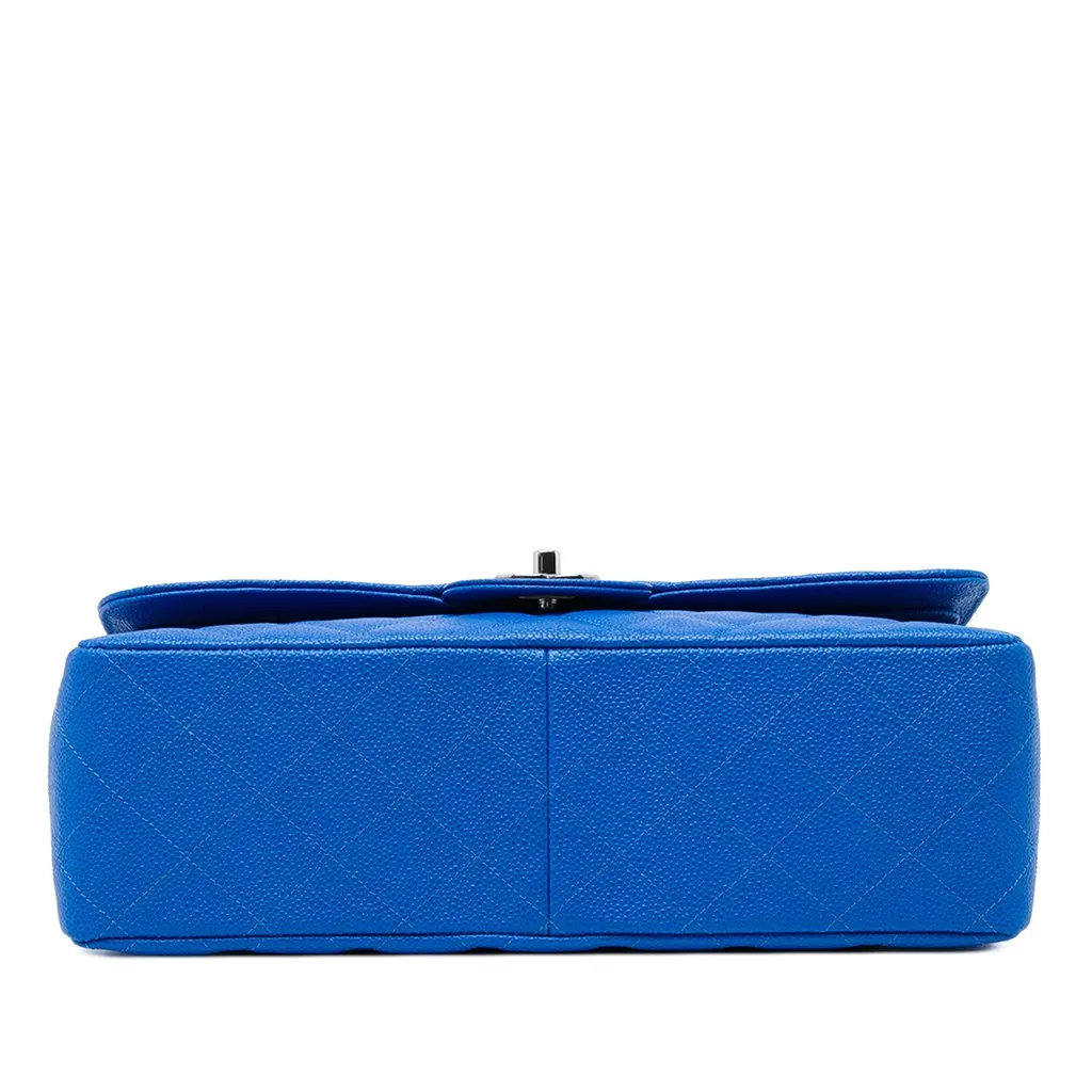 Chanel Jumbo Classic Caviar Double Flap Blue Leather Very good - Inside View