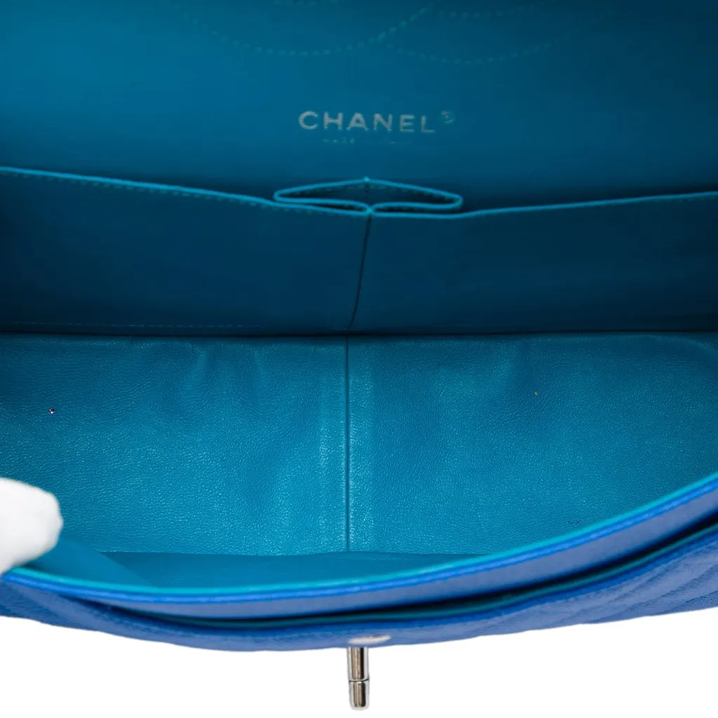 Chanel Jumbo Classic Caviar Double Flap Blue Leather Very good - Model View