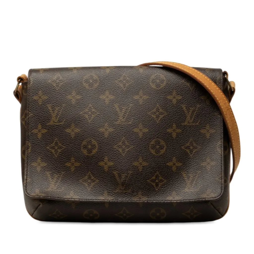 Louis Vuitton Monogram Musette Tango Long Strap Brown Canvas Good - Front View