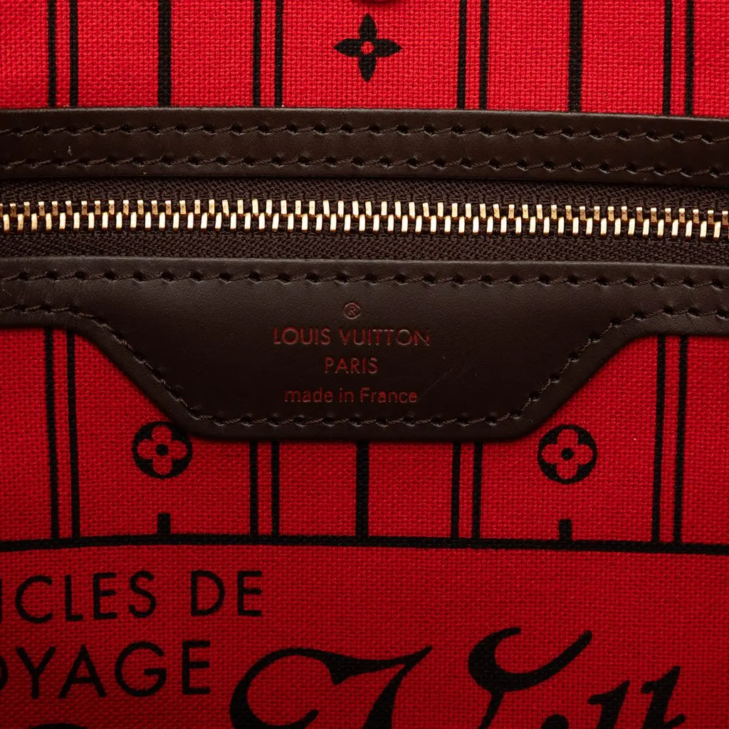Louis Vuitton Damier Ebene Neverfull MM Brown Canvas Very good - Box View