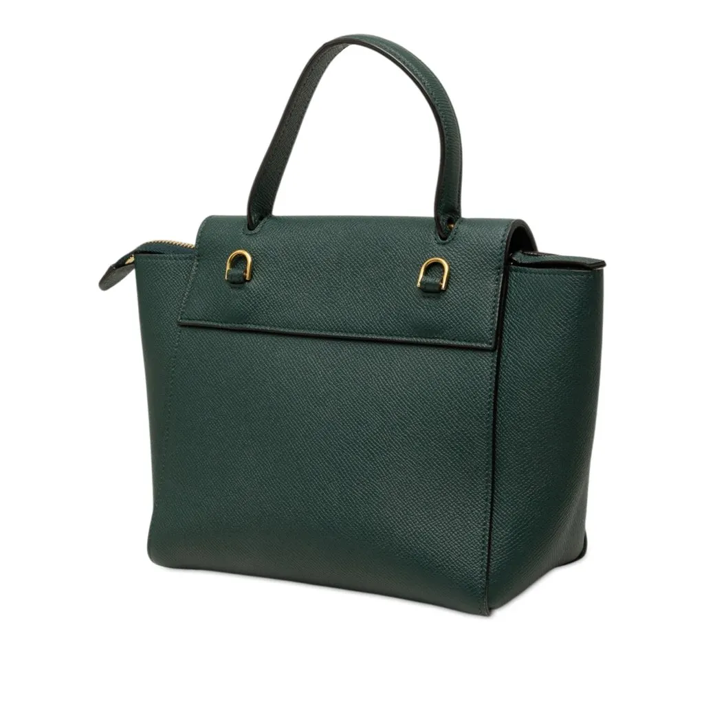Celine Nano Grained Calfskin Belt Bag Green Leather Very good - Back View