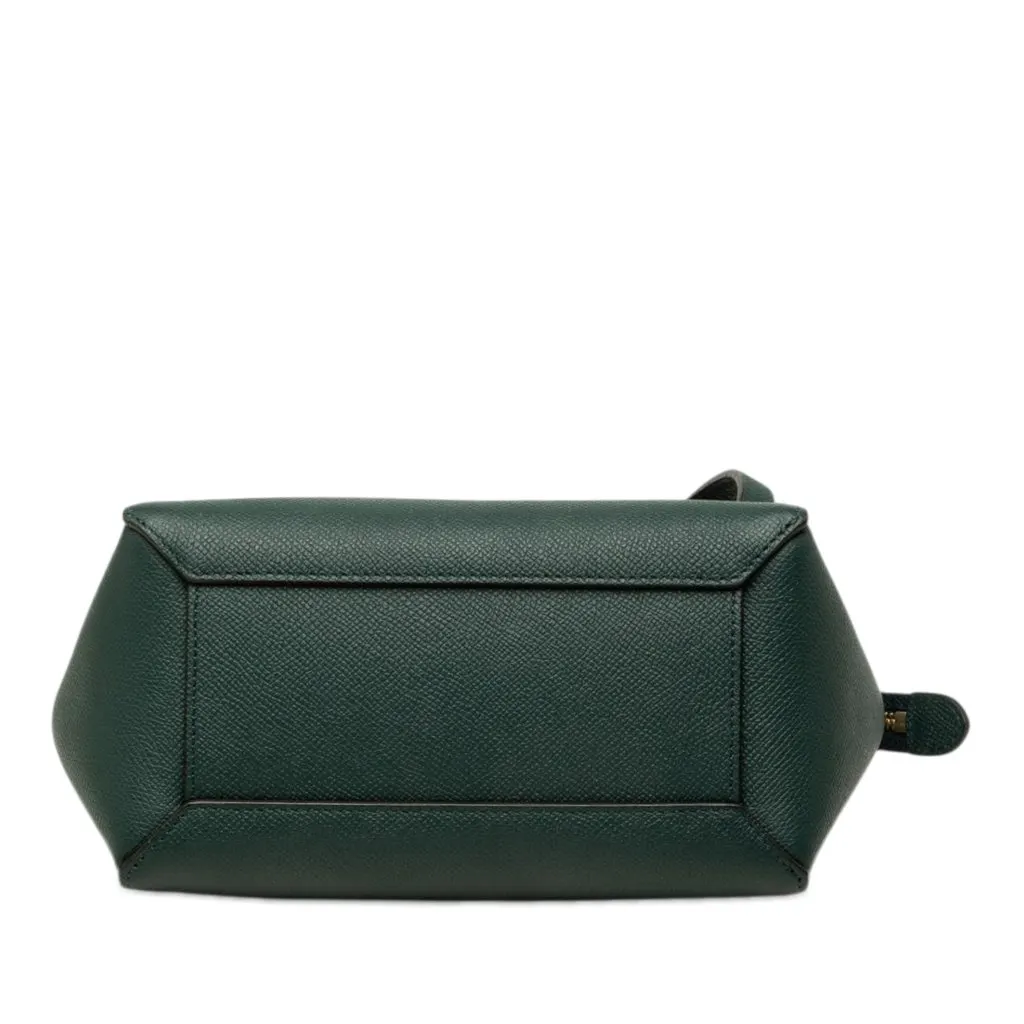 Celine Nano Grained Calfskin Belt Bag Green Leather Very good - Inside View