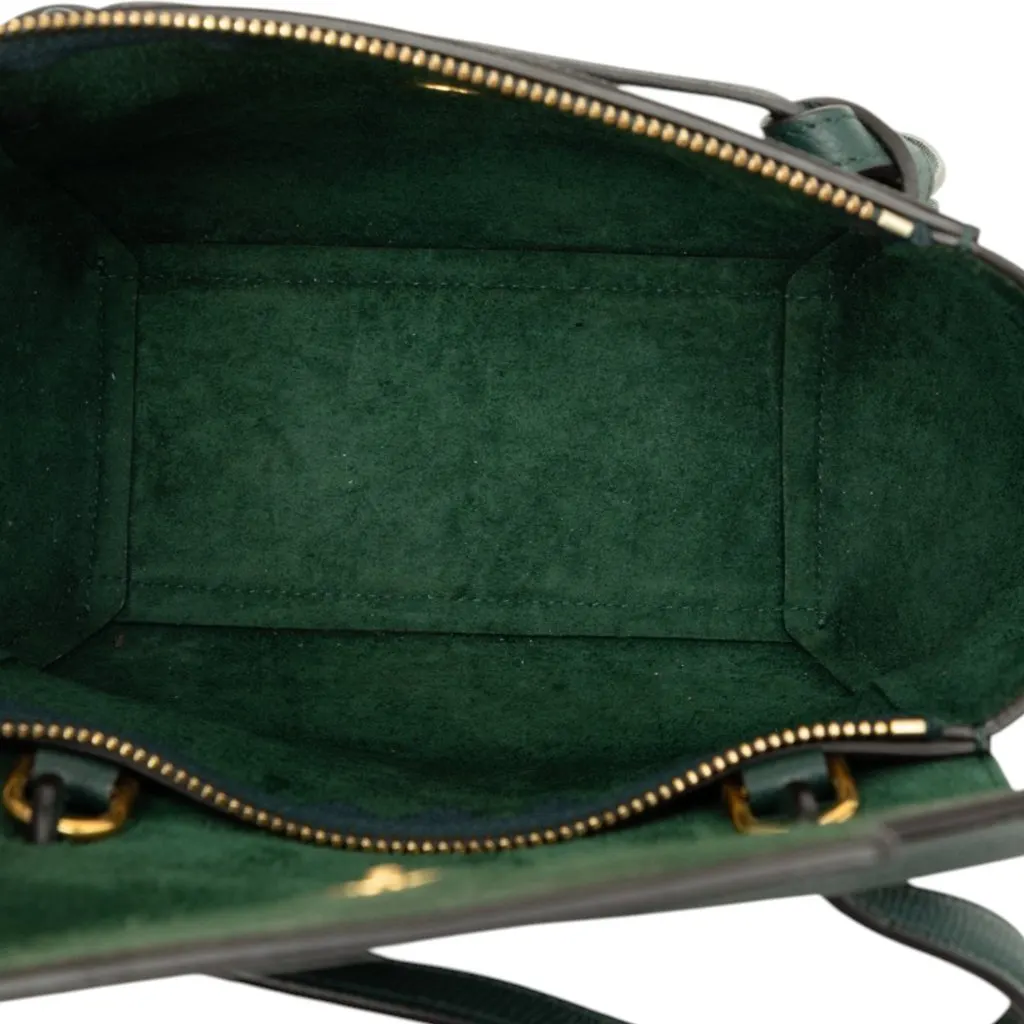 Celine Nano Grained Calfskin Belt Bag Green Leather Very good - Model View