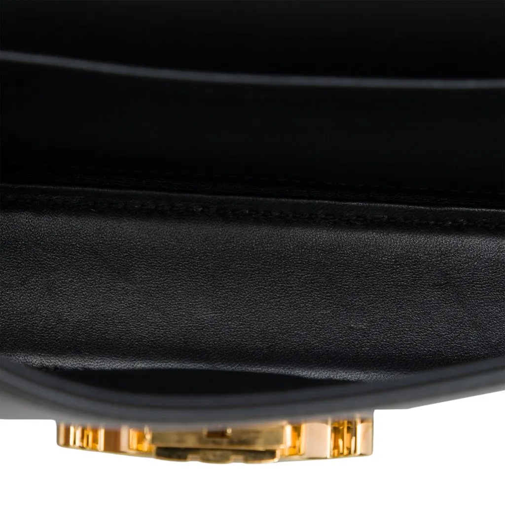 Celine Shiny Calfskin Triomphe Claude Shoulder Bag Black Leather Very good - Model View