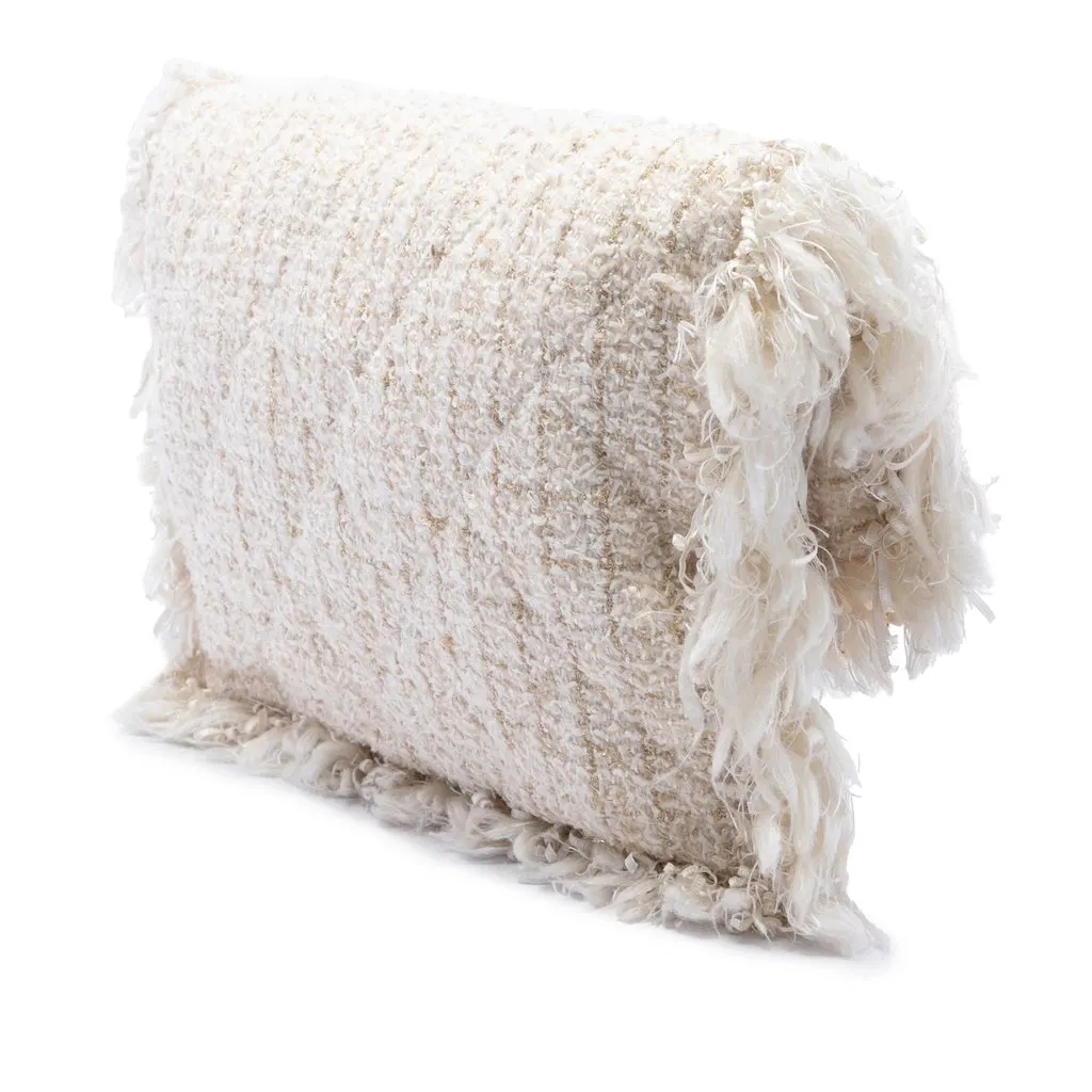 Chanel Paris Cosmopolite Tweed Fringe Clutch Brown Tweed Good - Back View
