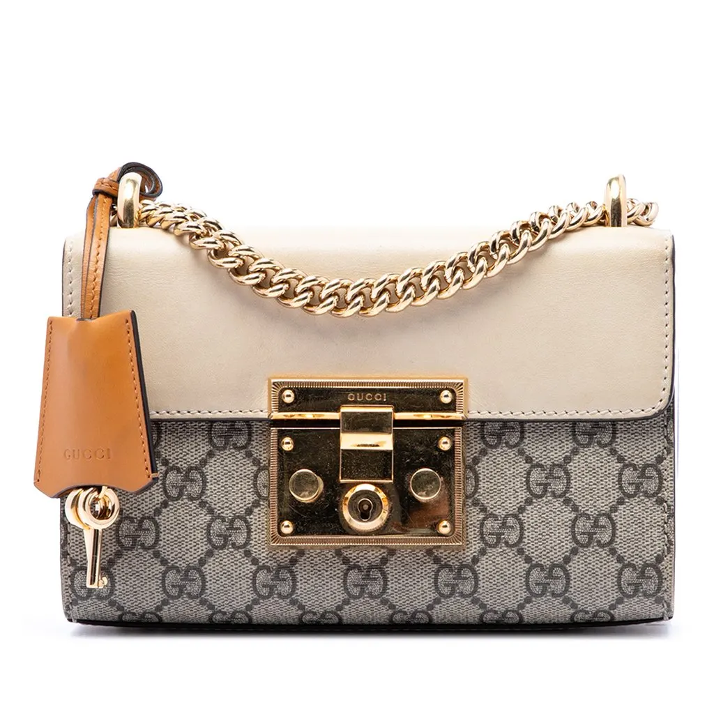 Gucci Small GG Supreme Padlock Crossbody Beige Very good - Front View