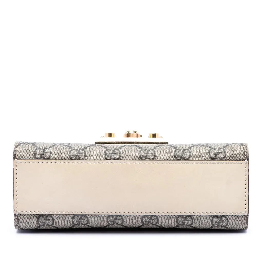 Gucci Small GG Supreme Padlock Crossbody Beige Very good - Inside View
