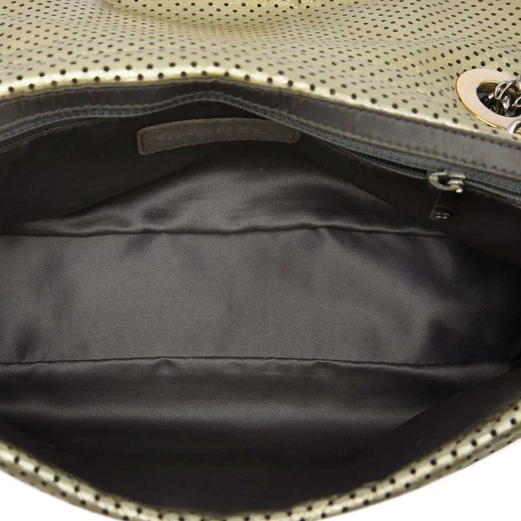 Chanel Metallic Perforated Calfskin Reissue 2.55 Drill Flap Gold Leather Very good - Model View