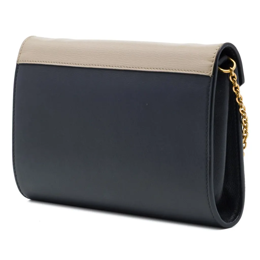 Celine Tricolor Leather Pocket Envelope Wallet On Chain Black Leather Very good - Back View