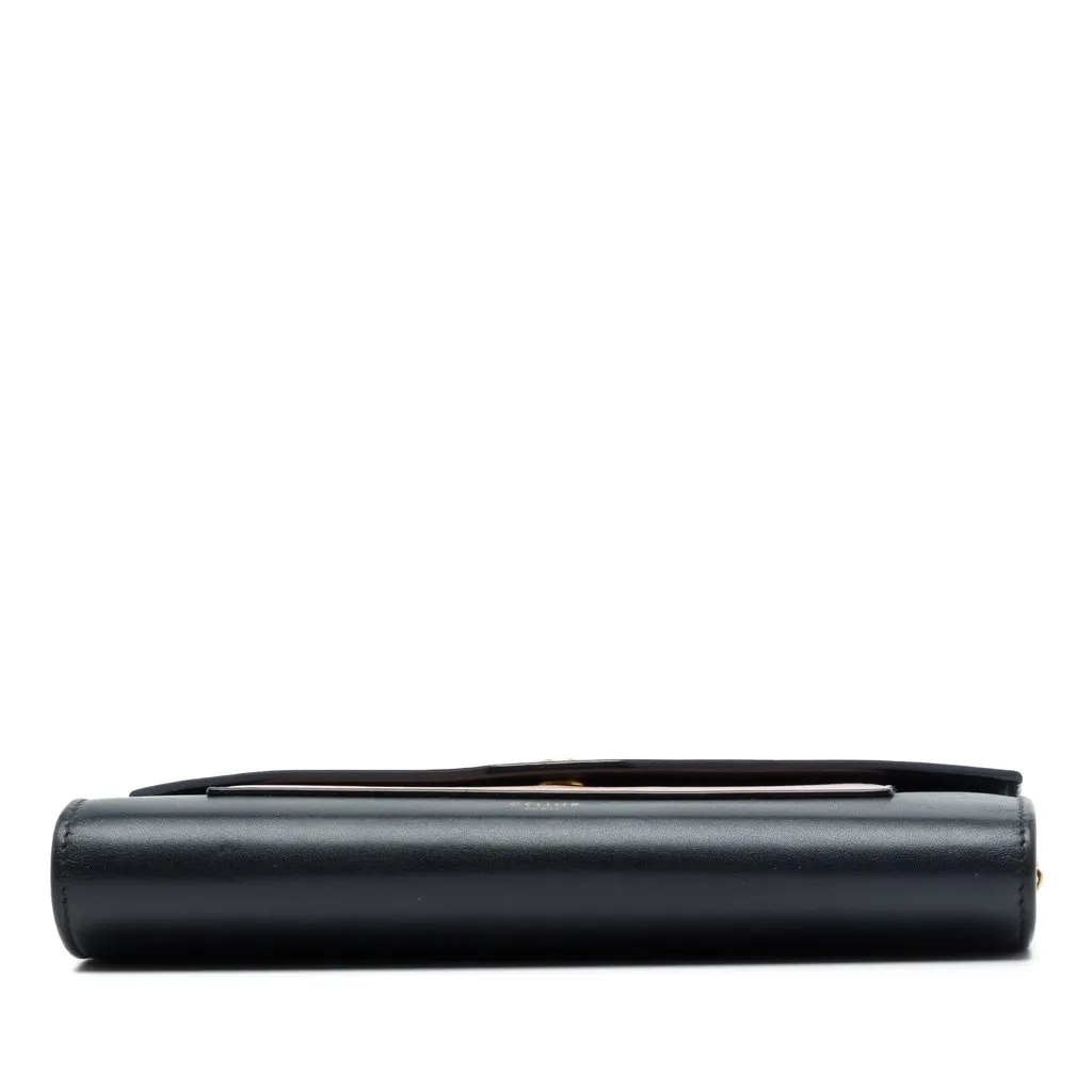 Celine Tricolor Leather Pocket Envelope Wallet On Chain Black Leather Very good - Inside View