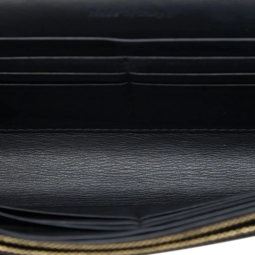 Celine Tricolor Leather Pocket Envelope Wallet On Chain Black Leather Very good - Model View