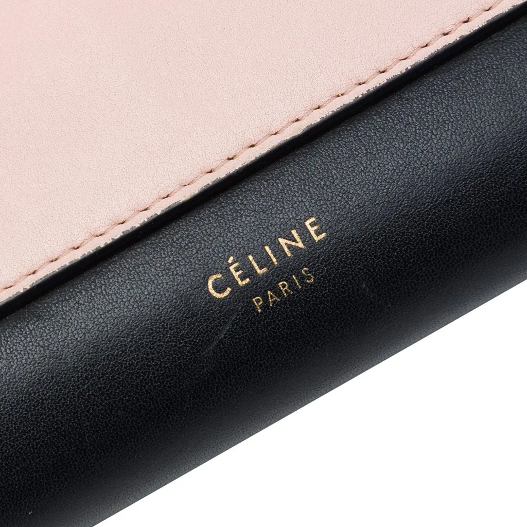 Celine Tricolor Leather Pocket Envelope Wallet On Chain Black Leather Very good - Box View