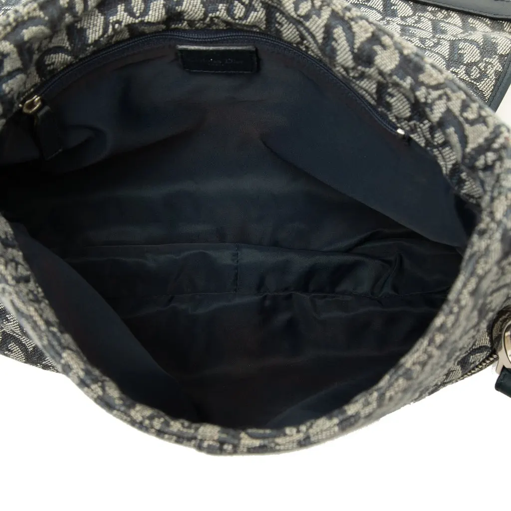 Dior Diorissimo Trotter Canvas Messenger Bag Blue Canvas Good - Model View