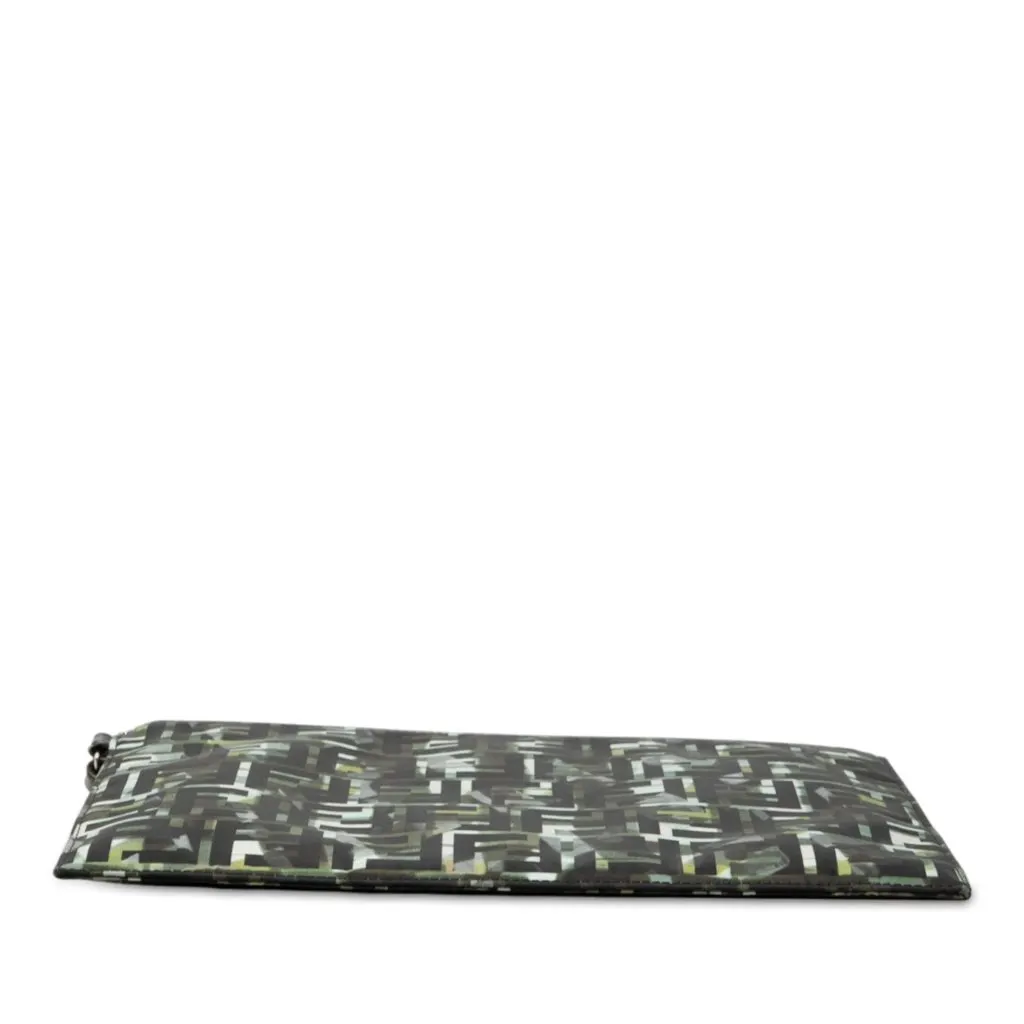 Fendi FF 1974 Nylon Camouflage Wristlet Pouch Black Polyamide Good - Inside View