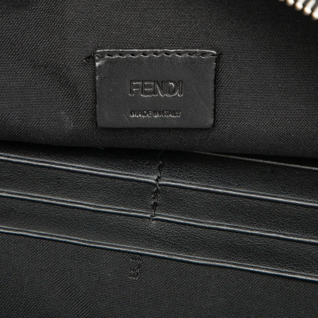 Fendi FF 1974 Nylon Camouflage Wristlet Pouch Black Polyamide Good - Box View