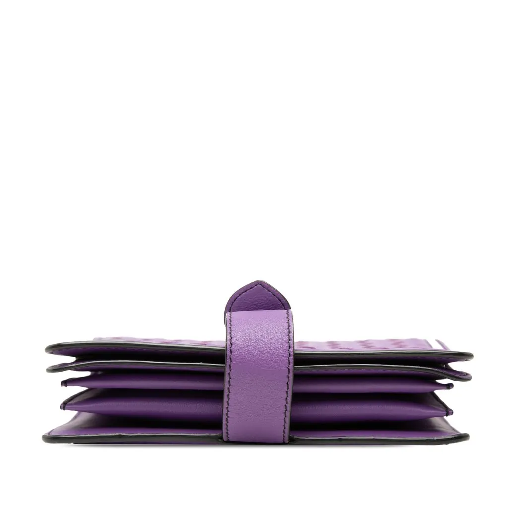 Bottega Veneta Small Nappa Intrecciato Runway Shoulder Bag Purple Leather Very good - Inside View