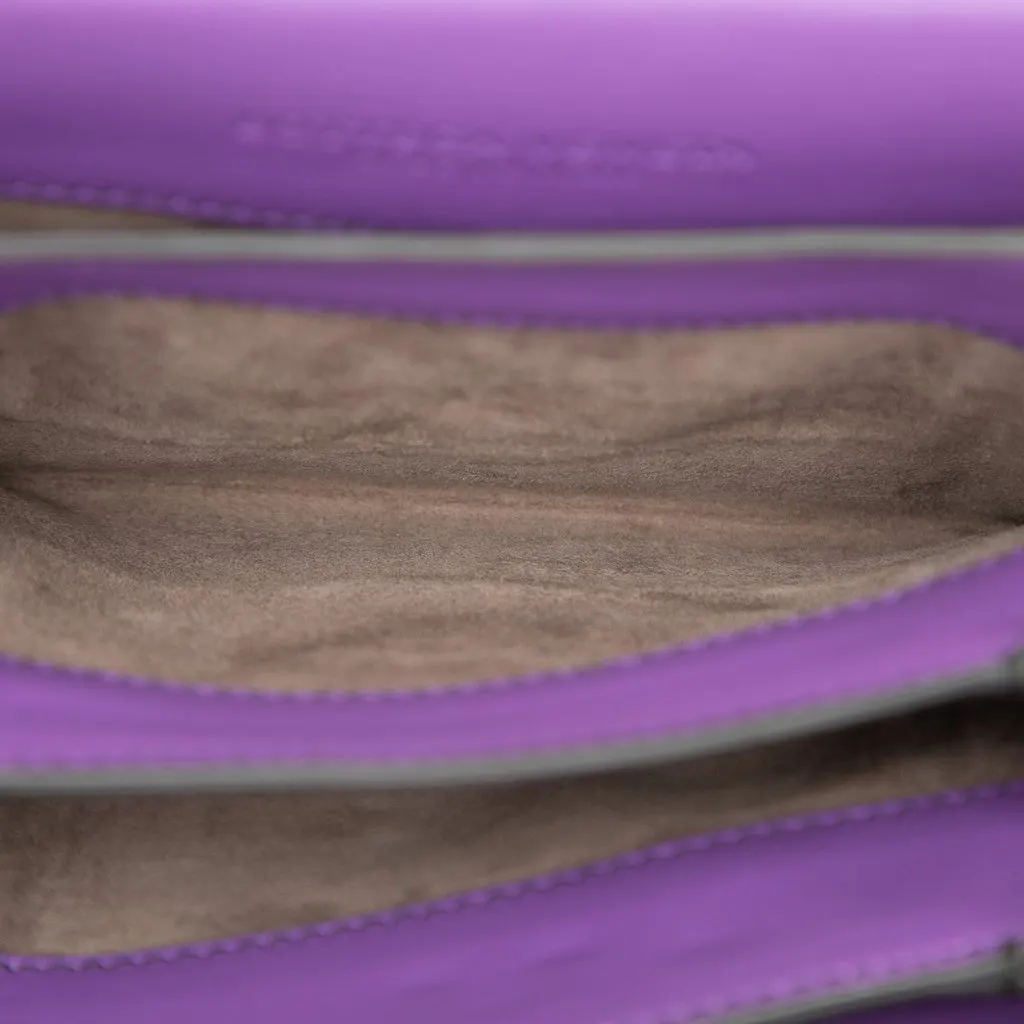 Bottega Veneta Small Nappa Intrecciato Runway Shoulder Bag Purple Leather Very good - Model View