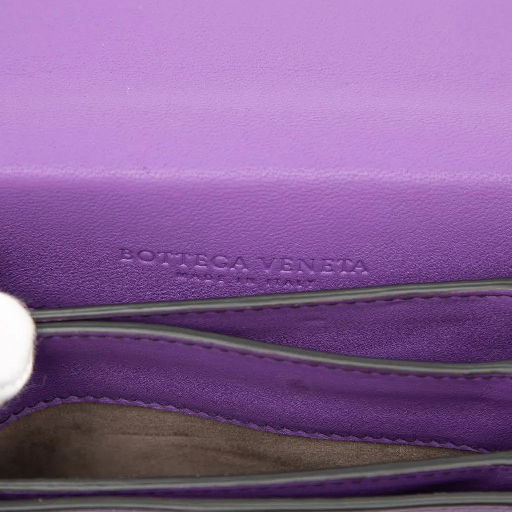 Bottega Veneta Small Nappa Intrecciato Runway Shoulder Bag Purple Leather Very good - Box View