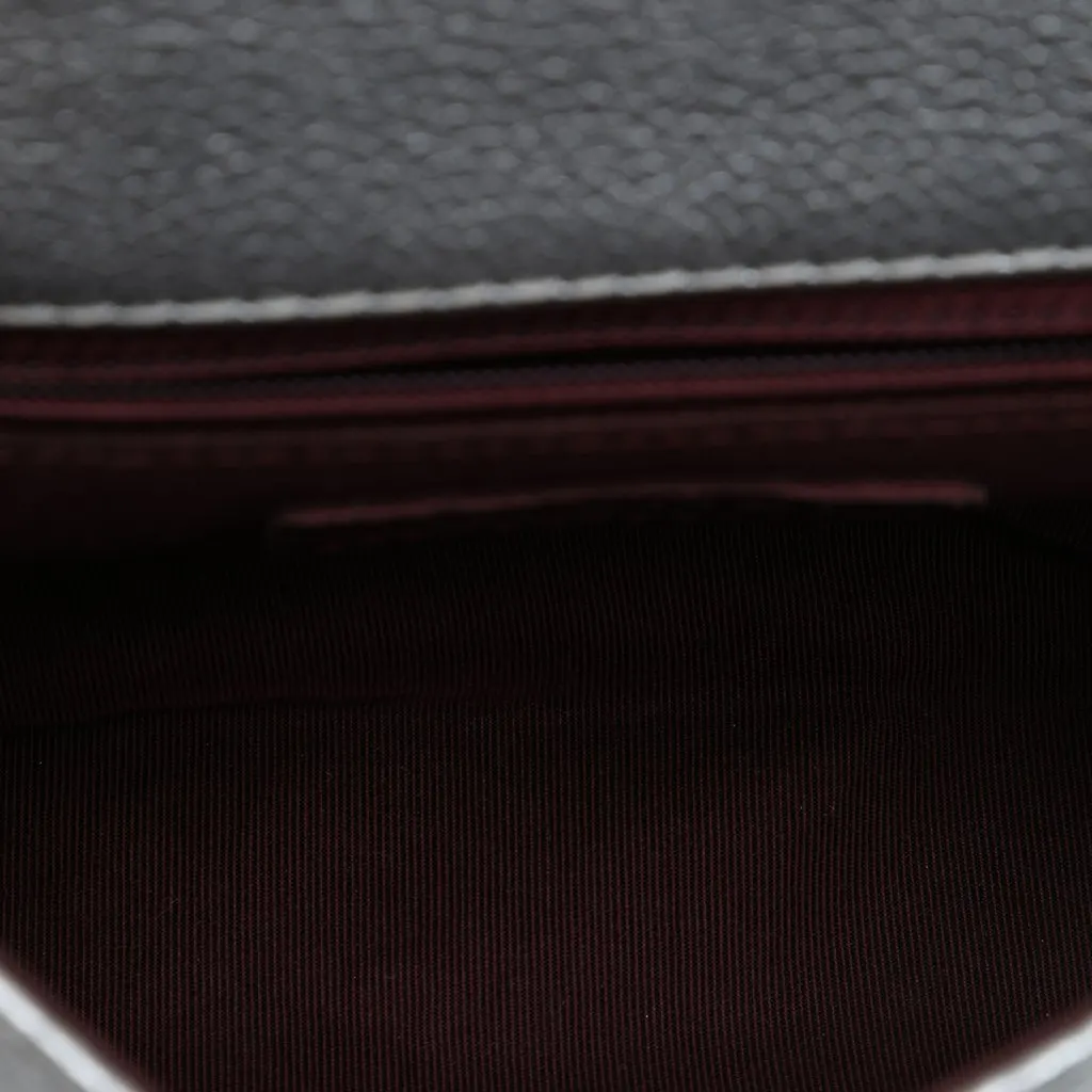 Chanel Metallic Grained Calfskin Pilot Essentials Double Sided Flap Silver Leather Very good - Model View