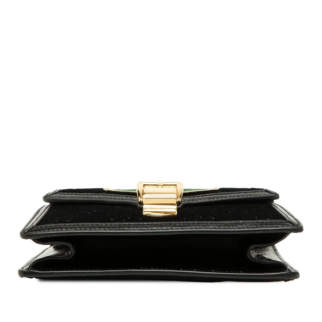 Gucci Mini GG Velvet Web Sylvie Top Handle Bag Black Velvet Very good - Inside View