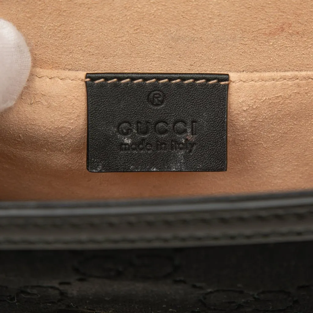 Gucci Mini GG Velvet Web Sylvie Top Handle Bag Black Velvet Very good - Box View