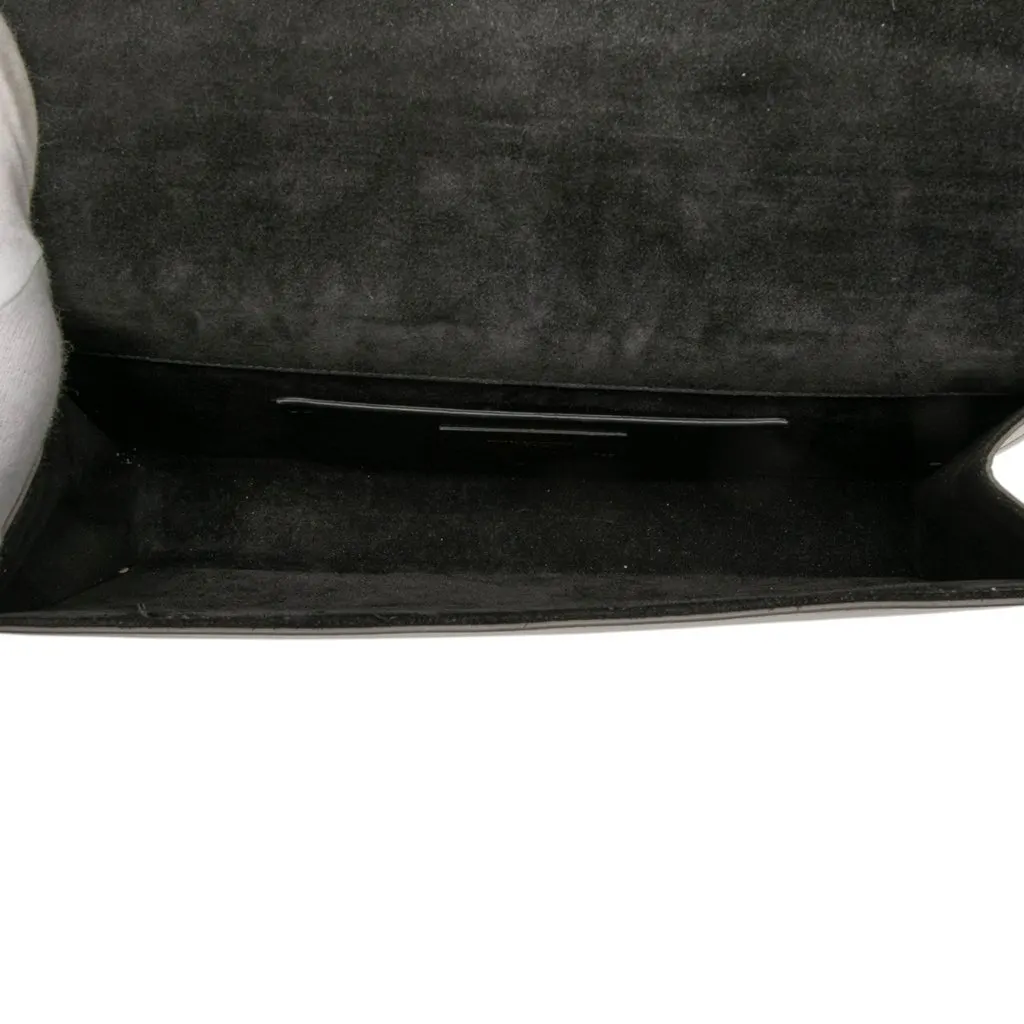 Saint Laurent Metallic Calfskin Cassandre Clutch Silver Leather Very good - Model View