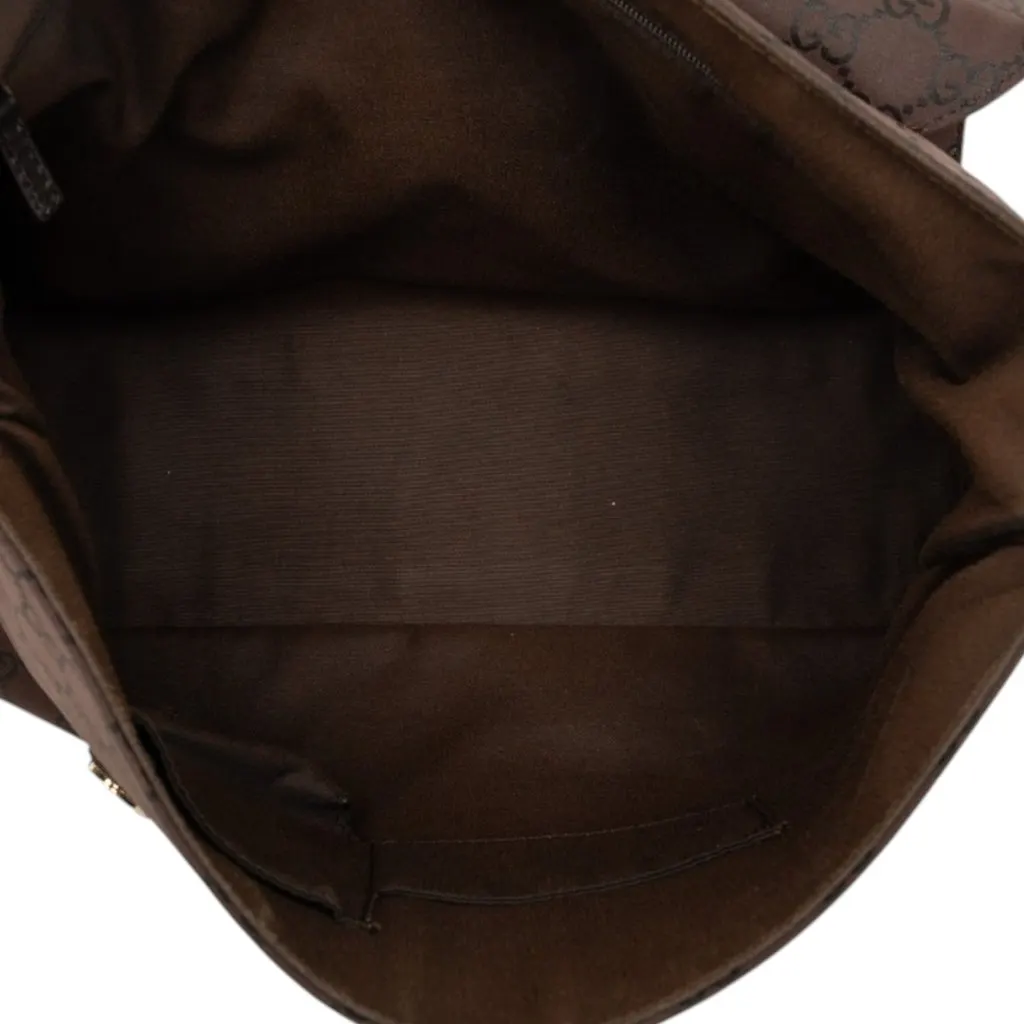 Gucci GG Nylon Crossbody Brown Polyamide Good - Model View