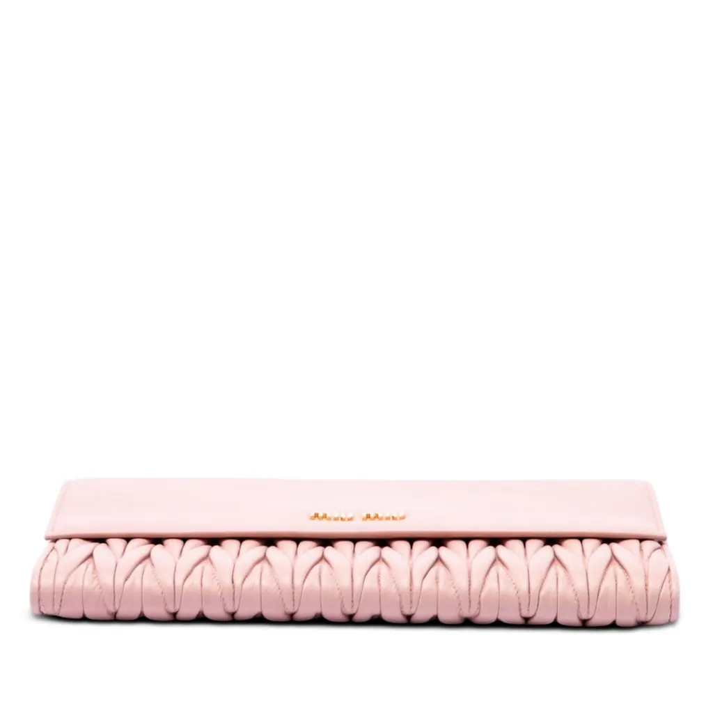 Miu Miu Matelasse Nappa Clutch Pink Leather Very good - Inside View