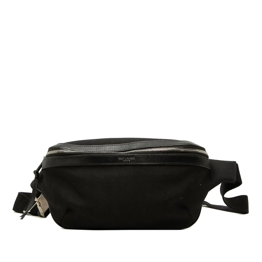 Saint Laurent Canvas Classic Belt Bag Black Good - Front View