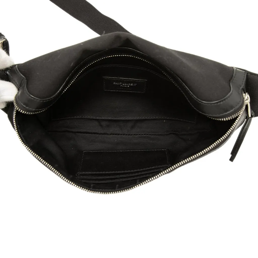 Saint Laurent Canvas Classic Belt Bag Black Good - Model View