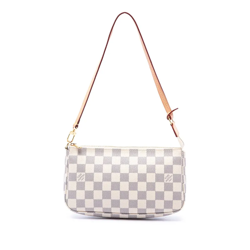 Louis Vuitton Damier Azur Pochette Accessoires White Canvas Very good - Front View