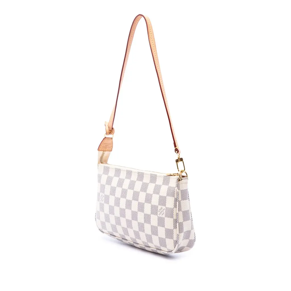 Louis Vuitton Damier Azur Pochette Accessoires White Canvas Very good - Back View