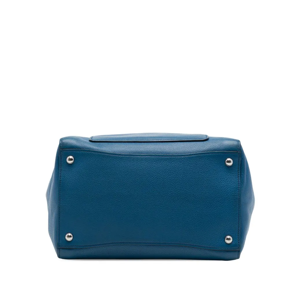 Prada Soft Calf Front Pocket Shopping Tote Blue Leather Very good - Inside View