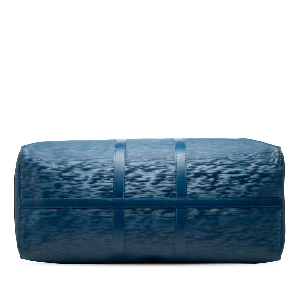 Louis Vuitton Epi Keepall 55 Blue Leather Good - Inside View