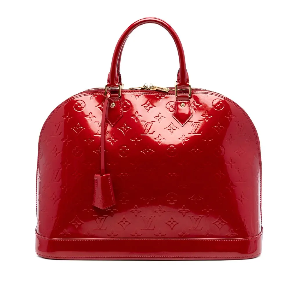 Louis Vuitton Monogram Vernis Alma GM Red Leather Very good - Front View