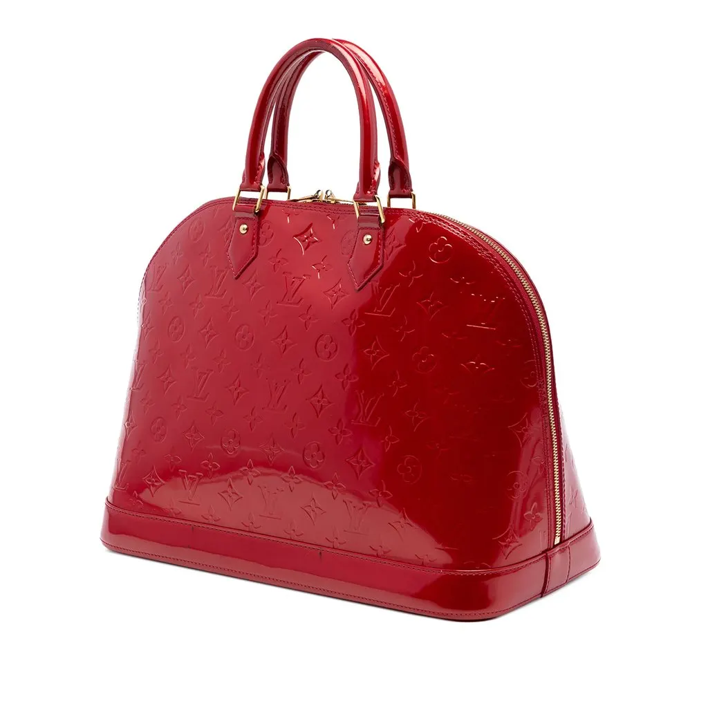 Louis Vuitton Monogram Vernis Alma GM Red Leather Very good - Back View