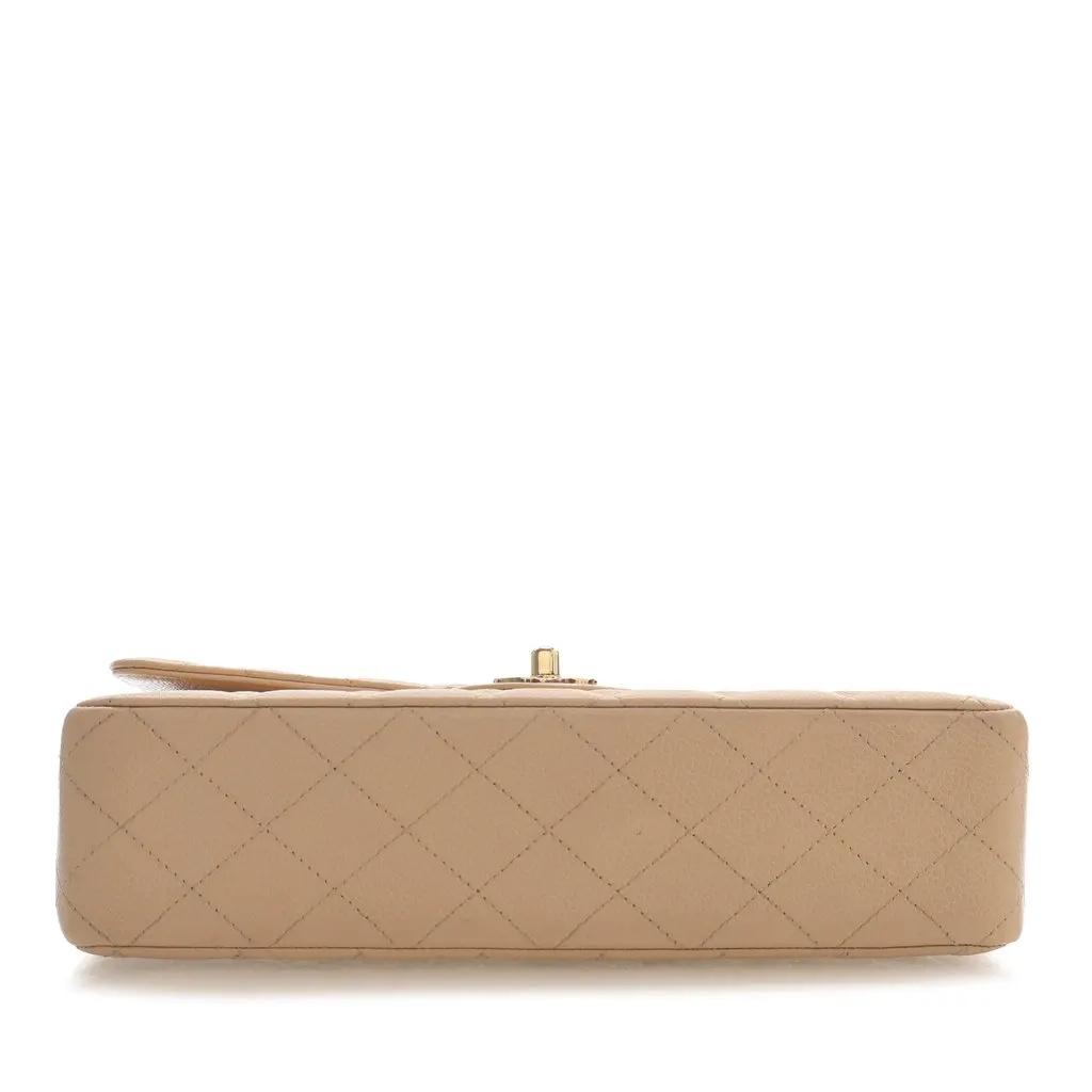 Chanel Medium Classic Caviar Double Flap Beige Leather Very good - Inside View