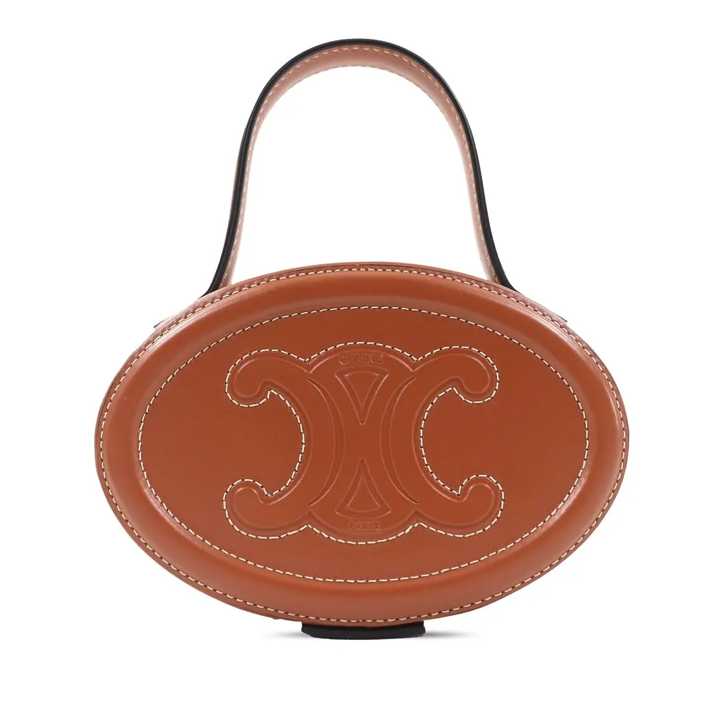 Celine Calfskin Cuir Triomphe Oval Handbag