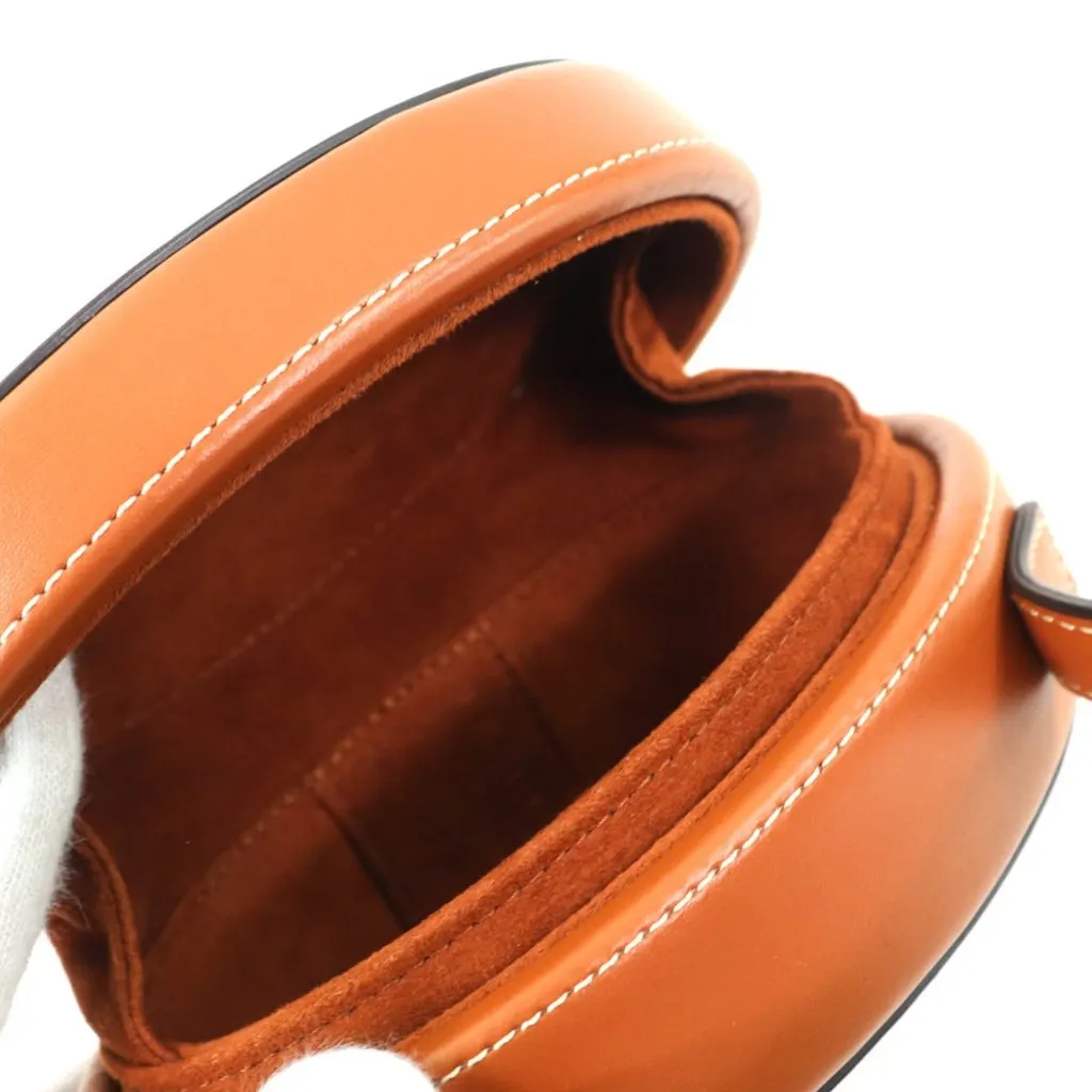 Celine Calfskin Cuir Triomphe Oval Handbag Brown Leather Very good - Model View